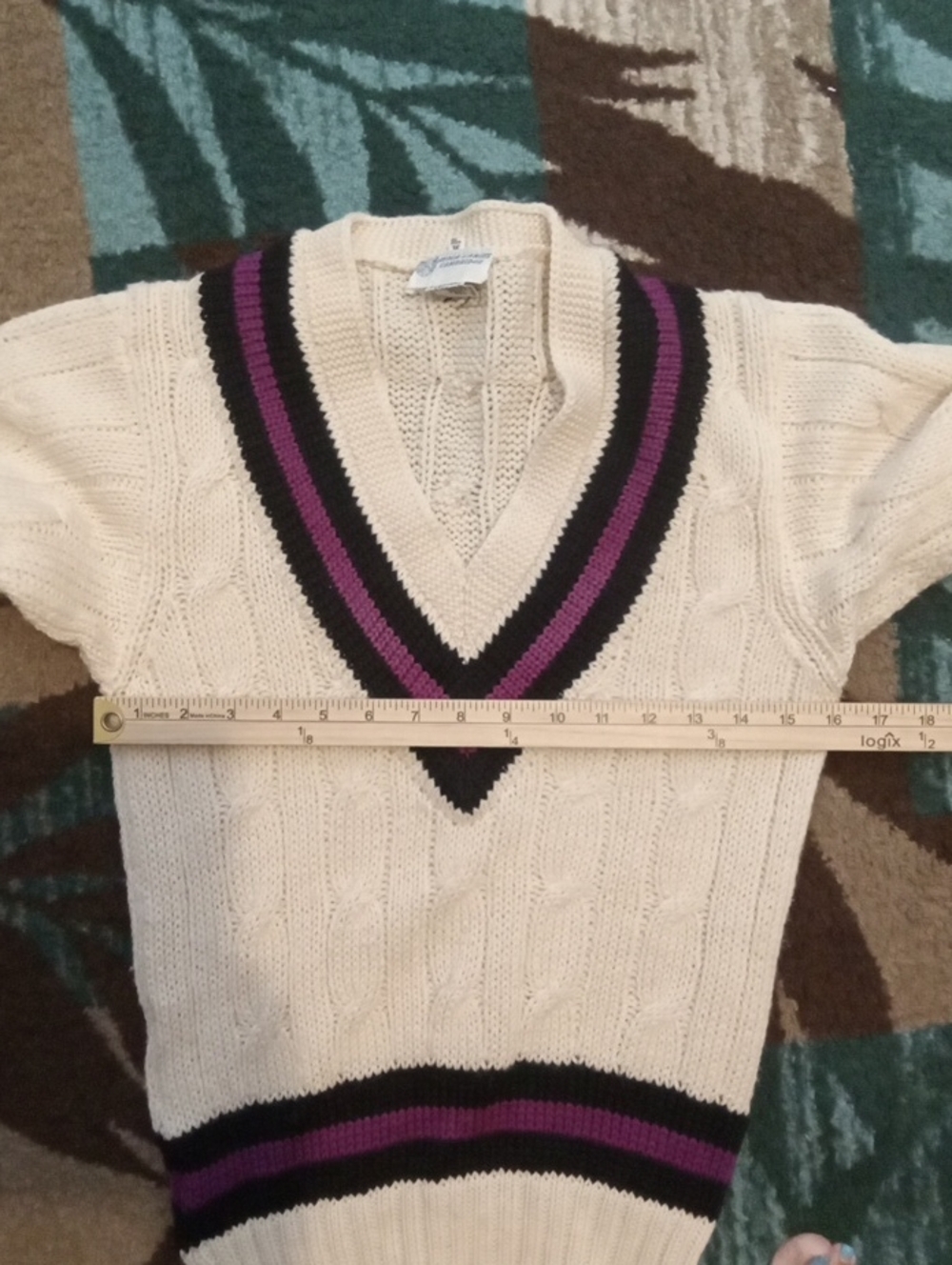 Ryder&amis Cambridge Pure New Wool Sweater Preppy Cable Knit Collegiate Xs - Picture 8 of 10